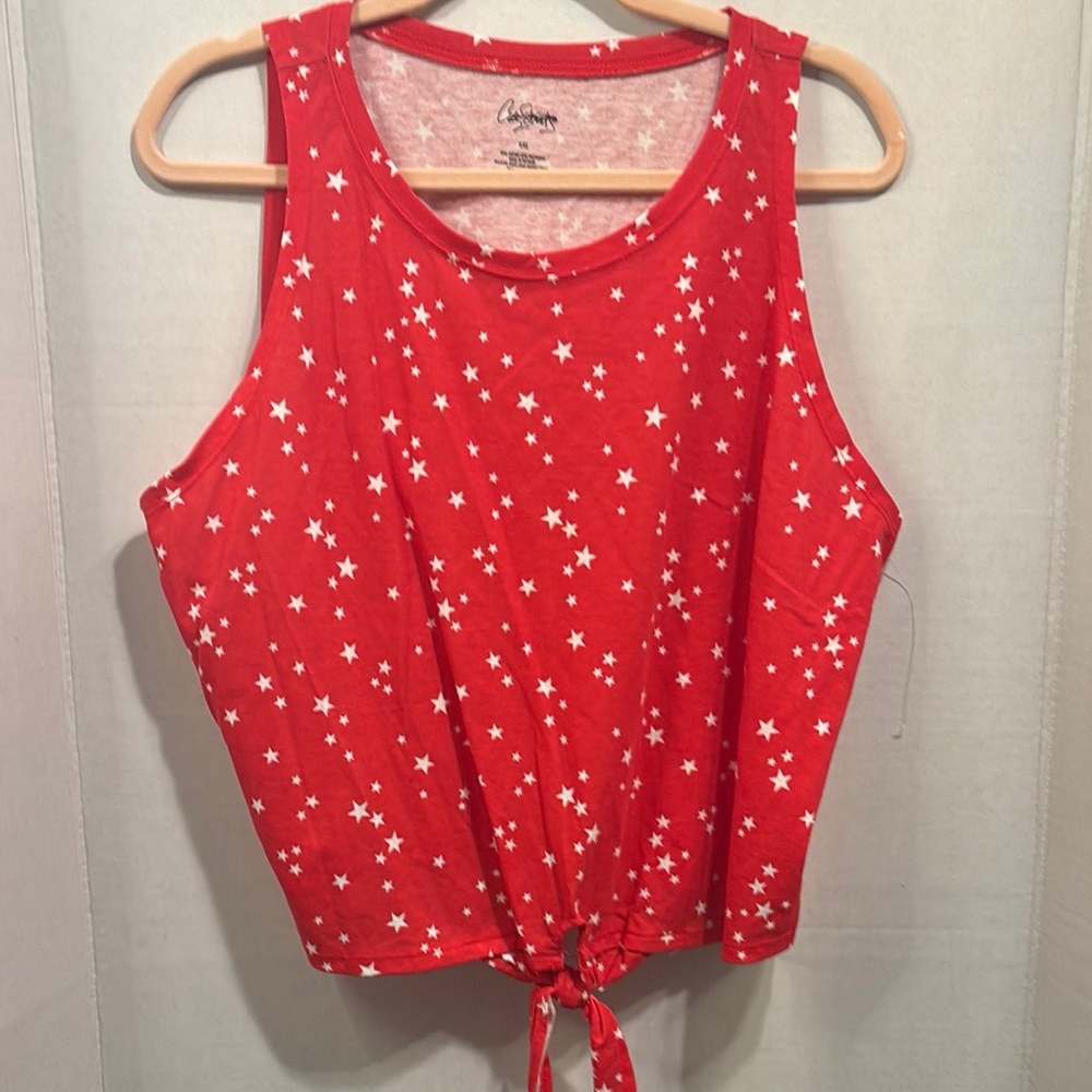 Red Star Print Women's Tank Top  size XXL plus